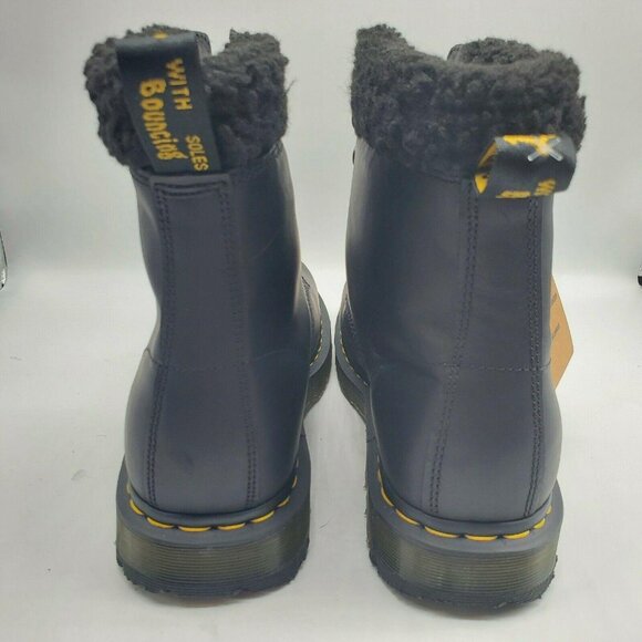 Dr. Martens 1460 Kolbert Black Faux Fur Lined Leather Ankle Boots - Picture 4 of 7